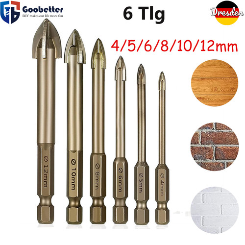 6tlg glasbohrer set - 6tlg,