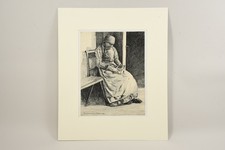 Q40V10- Ernst Haymann (1873–1947) Tuschezeichnung Schlafende signiert dat. 1916