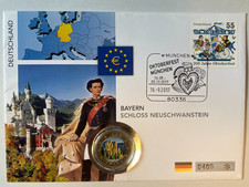 2 Euro Farbmünze Schloss Neuschwanstein im Numisbrief - Stempelglanz