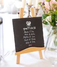 Schiefertafel Tischkarten/Buffetschilder Hochzeit/Feiern/Bankett mit Staffelei