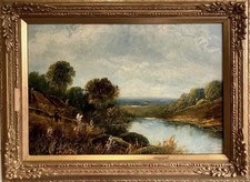 Antikes Ölgemälde alte Landhauslandschaft SIDNEY YATES JOHNSON (Akt.1890-1926)