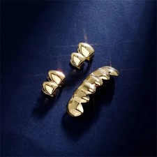 Plated lower teeth grillz - teeth, &
