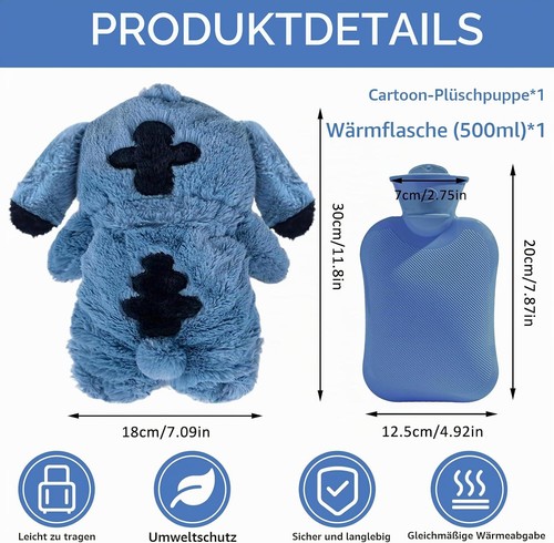Wärmflasche plüsch fluffy - wärmflasche,