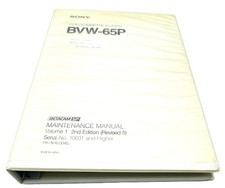 Sony BVW65P Maintenance Manual Englisch Original Betacam SP Service Doku I845