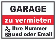 Garage zu vermieten Schild mit