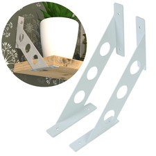 Moderne Regalträger für Wandregale, FLEX 200 x 200 mm, weiß, 2 Stück