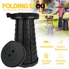 Tragbarer Klapphocker, Teleskophocker Faltbar Angeln Campinghocker Schwarz DE