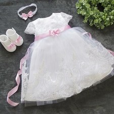 Taufkleid stirnband schuhe - , +stirnband+schuhe