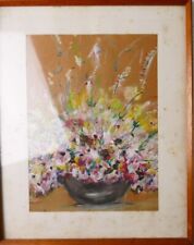 Unbekannter Künstler Aquarell signiert Flowerbomb 31x25 cm G-7773