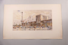 Radierung Horst Miesler coloriert Berlin Funkturm um 1970