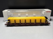 Spur H0 MÄRKLIN 47713 Rungenwagen Güterwagen mit Röhren DB Neuwertig&OVP AC NEM