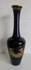 HEINRICH - Porzellan - VASE 22cm -echt kobalt - mit Goldrand/Goldverzierungen