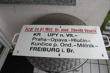 Schild. Zuglaufschild. Eisenbahn. Deutsche Bahn. Lokschild. Waggonschild. Rar.