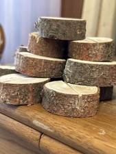 Holzscheiben Tischkartenhalter Hochzeit Feier Deko 12 Stück