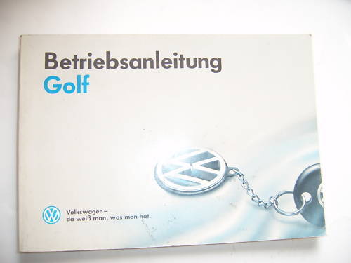 Betriebsanleitung golf - betriebsanleitung, vw