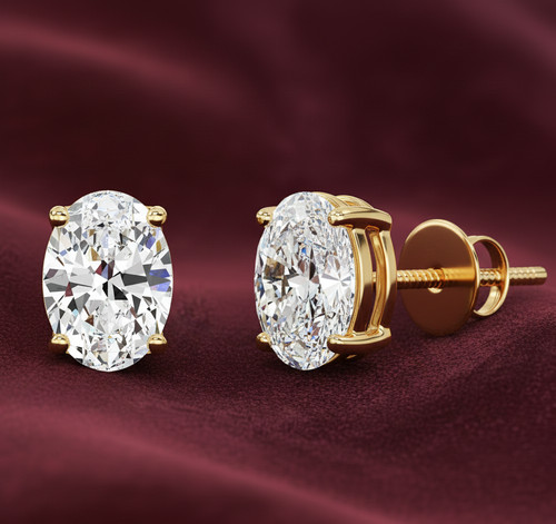 Ovale diamant ohrringe karat - diamant, 3