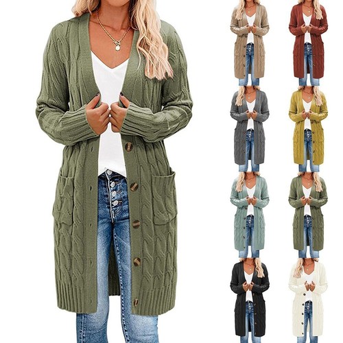Damen langarm strickjacke - damen,