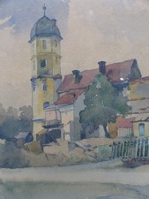 Antikes aquarell eines - antikes,