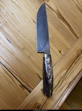 Damast-Messer, Kochmesser, Mammutelfenbein, gebraucht. Schmied  Teyke