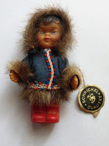 Alte echtfell eskimo miniatur - alte,