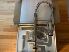 NEU: Edelstahl Küchenarmatur 2 Brausen / Gastro Wasserhahn Küche / Silber Profi