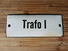 Antikes Emaille Schild,  Trafo