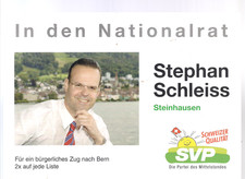Autogramm Stephan Schleiss Nationalrat Schweiz Originalunterschrift