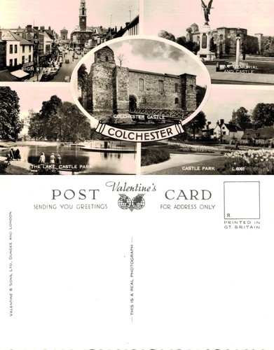 Vintage postkarte colchester - postkarte,