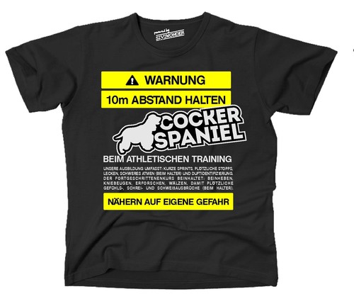 Shirt warnung abstand cocker - t-shirt,