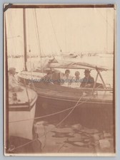 Warnemünde Rostock 1928 - Personen auf Segelboot - Altes Foto 1920er