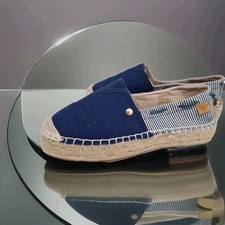 Espadrilla Slipper Gosch Sylt Ballerina Jeansoptik blau weiß Gr. 39 (545)