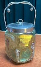 Jugendstil / Art Nouveau Keksdose Pallme-König, stark irisierend, um 1900