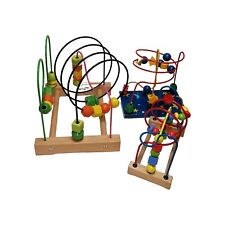 3x Motorik Schleife ab 1 Jahr Holz Kugeln Klötzchen Metall Spiralen TOP