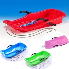 Schneegleiter Bob Schlitten Rodel Bremsen inkl Zugseil 4 Farben 80 x 43cm