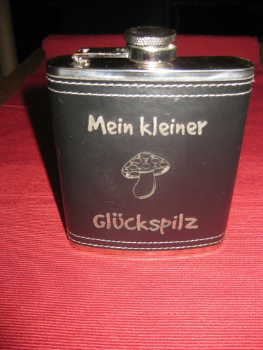 Flachmann edelstahl leder - flachmann,