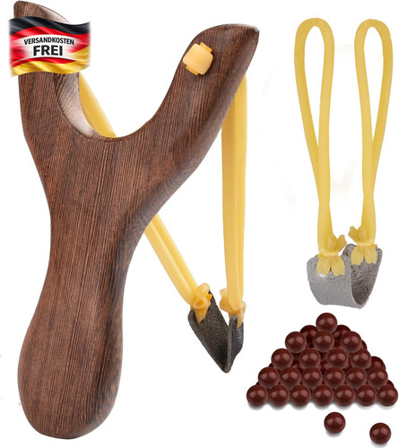 Steinschleuder set mit - set, holz