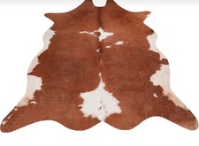 Echtes Kuhfell Rinderfell  Teppich  L cm Braun  Leder  Läufer