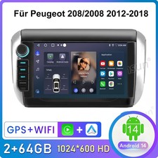 8" 2+64G Android 14 Autoradio für Peugeot 2008 208 2012-2018 Carplay Navi GPS BT