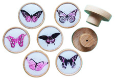 6er Set Design Druck Holz