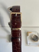 Krokodilleder Gürtel 3,5 cm  aus Glanz Kroko in Rotbraun CITES.