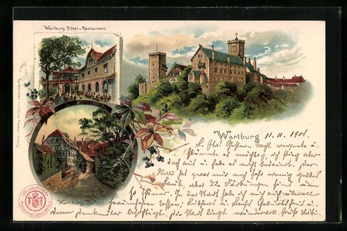 Lithographie eisenach blick - lithographie,