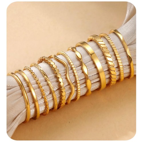 Damen ringe set - ringe, gold