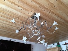 Halogen / LED Wohnzimmer Glasblüten Lampe Metall 