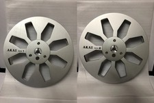 One Pair Akai Metal Aluminum 7'' Silver Tape Reel For GX-747 635D Tape Recorder