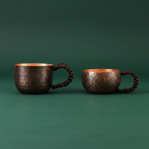 Gehämmerte kupfertasse - gehämmerte,