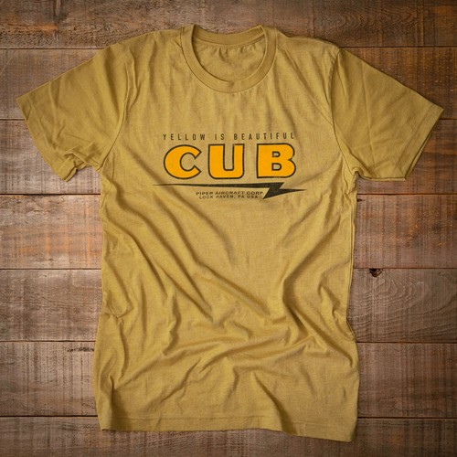 Shirt piper cub - cub, gelb
