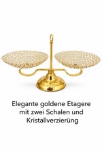 Etagere 2-stöckig Metall Gold