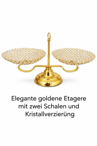 Etagere stöckig metall - 2-stöckig, gold