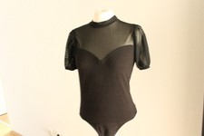 sexy NA-KD Body-bluse S Blusen-body transparent kurzarm durchsichtig party nakd