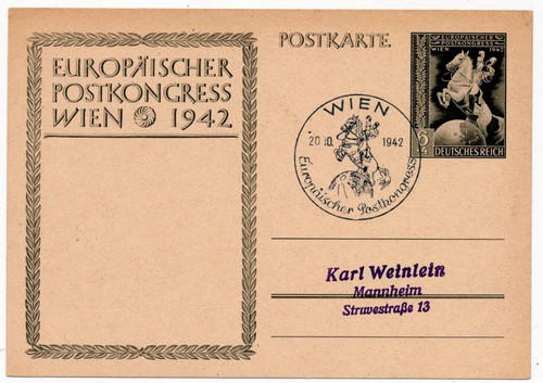 Deutsches reich 1942 - deutsches, ganzsache